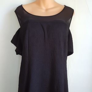 Torrid Black Cold Shoulder Dress w Peekaboo mesh